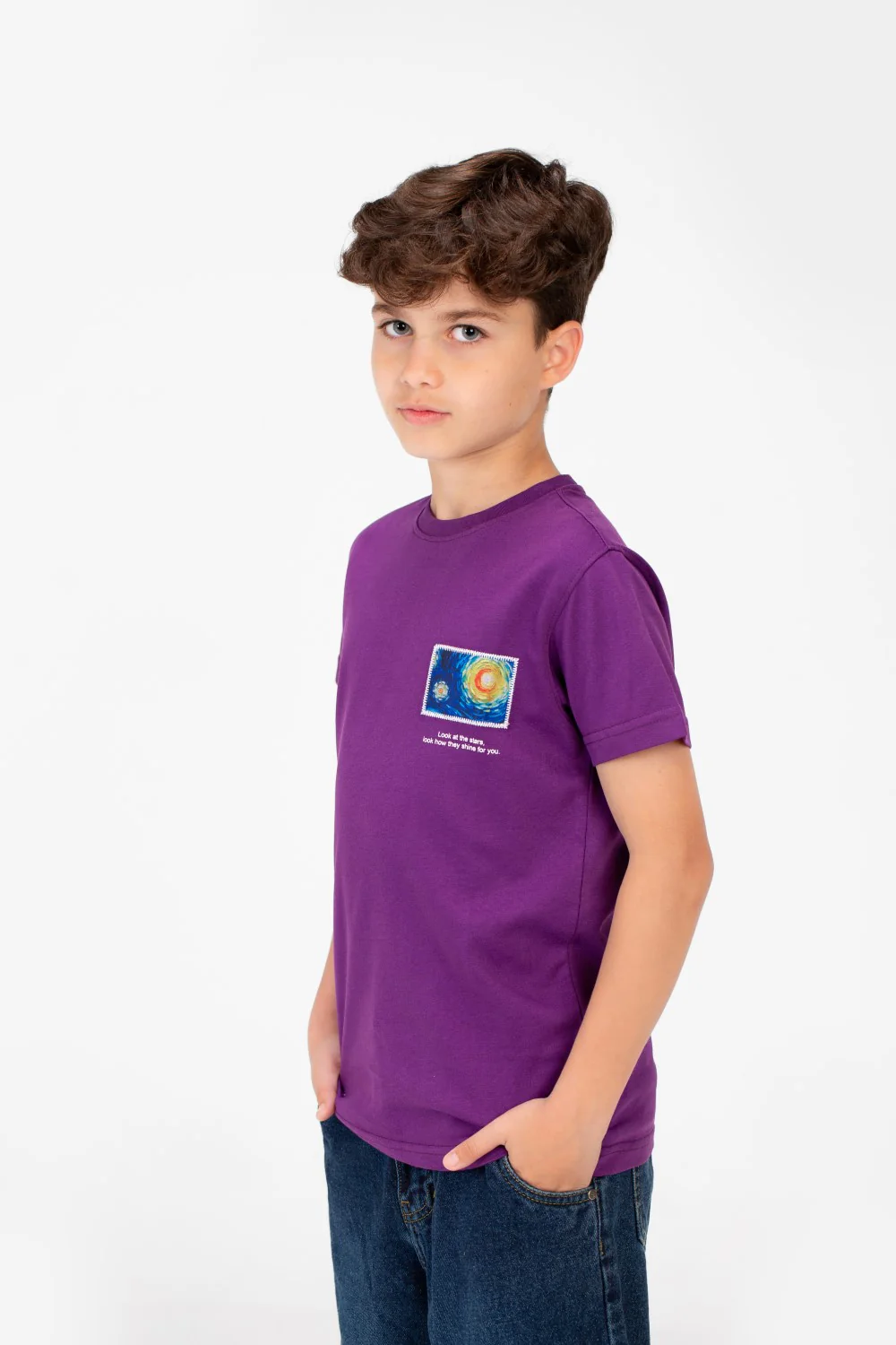Boy's Graphic Print Crew Neck T-Shirt - Image 11