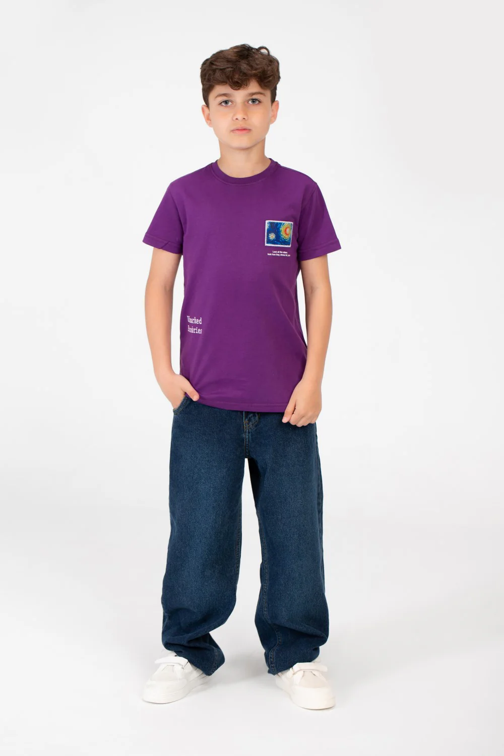 Boy's Graphic Print Crew Neck T-Shirt - Image 12