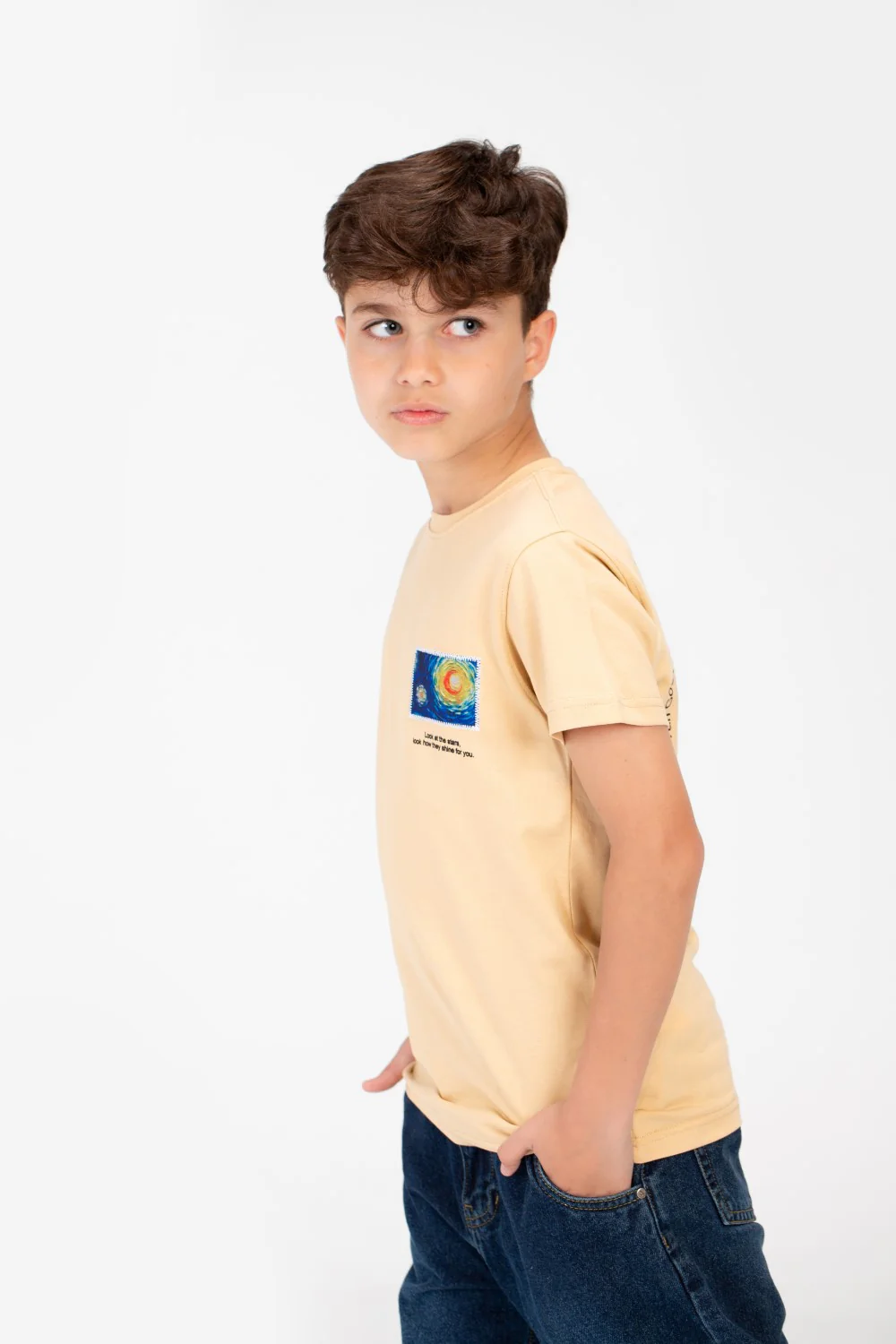 Boy's Graphic Print Crew Neck T-Shirt - Image 3