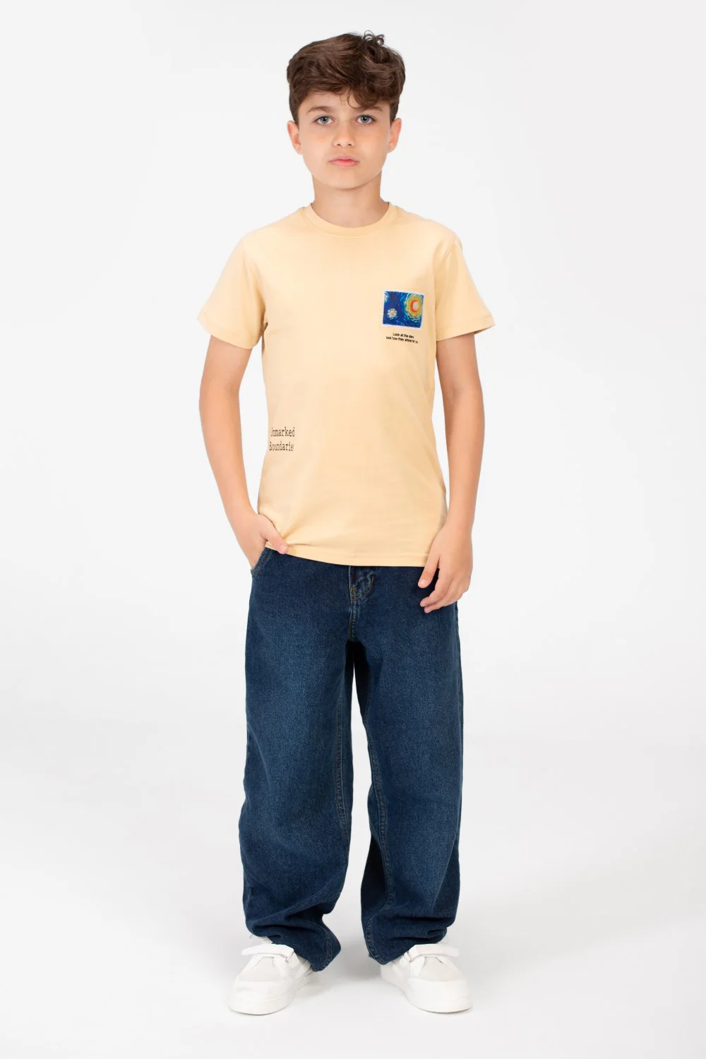Boy's Graphic Print Crew Neck T-Shirt - Image 4