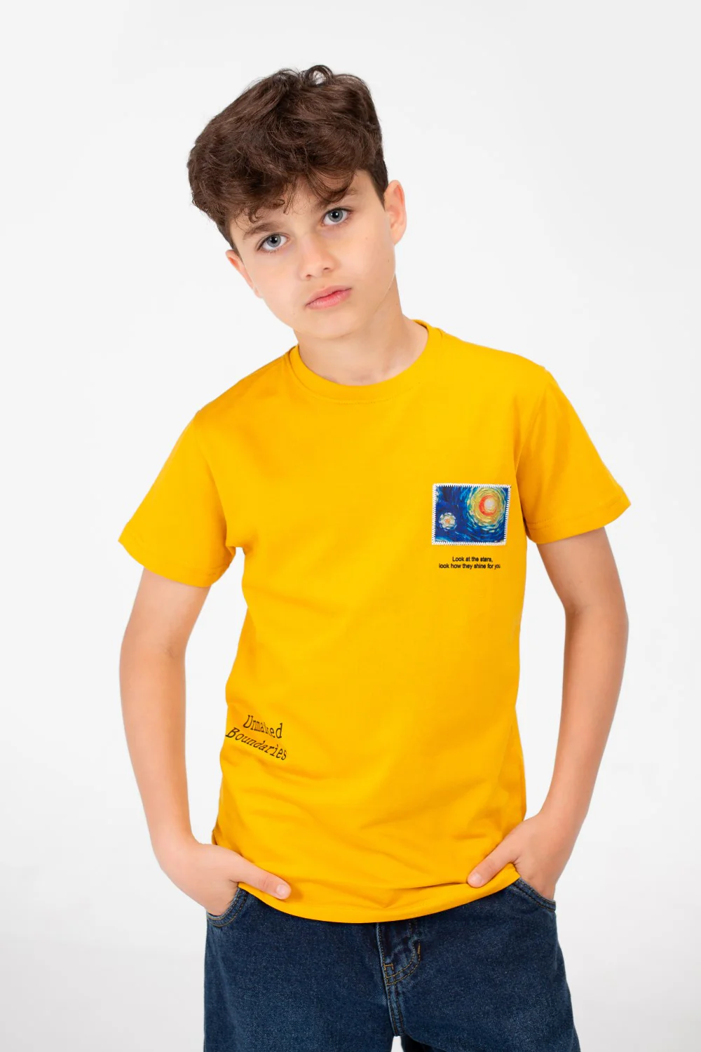Boy's Graphic Print Crew Neck T-Shirt - Image 5