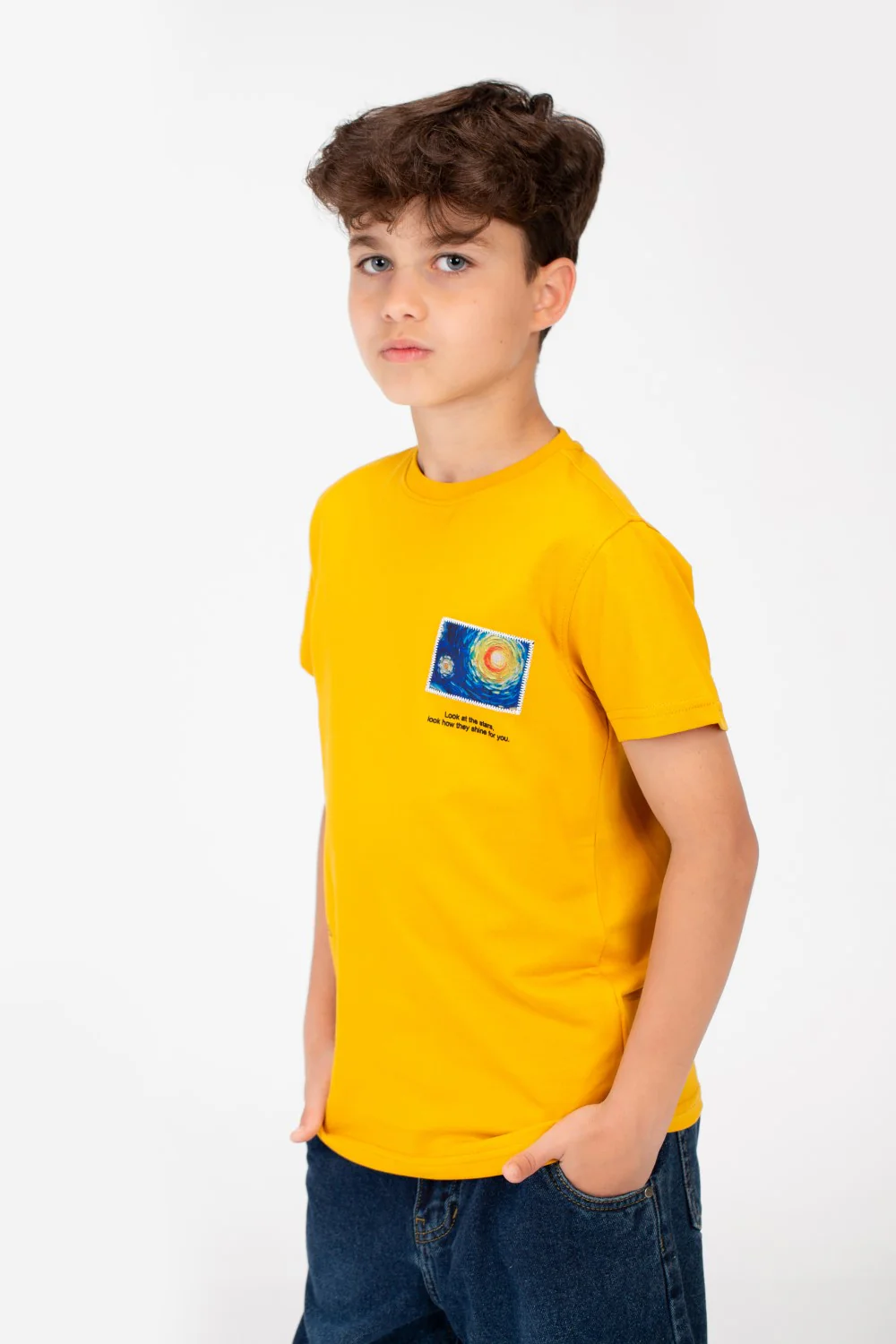 Boy's Graphic Print Crew Neck T-Shirt - Image 7