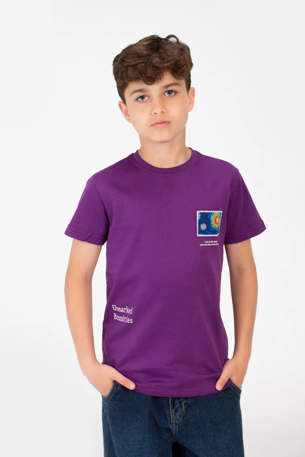 Boy's Graphic Print Crew Neck T-Shirt - Image 9