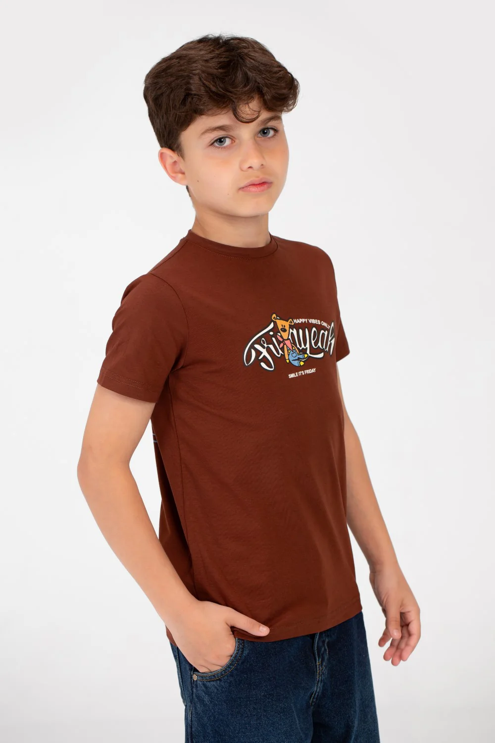 Boy's Graphic Print Half Sleeve T-Shirt - Image 3