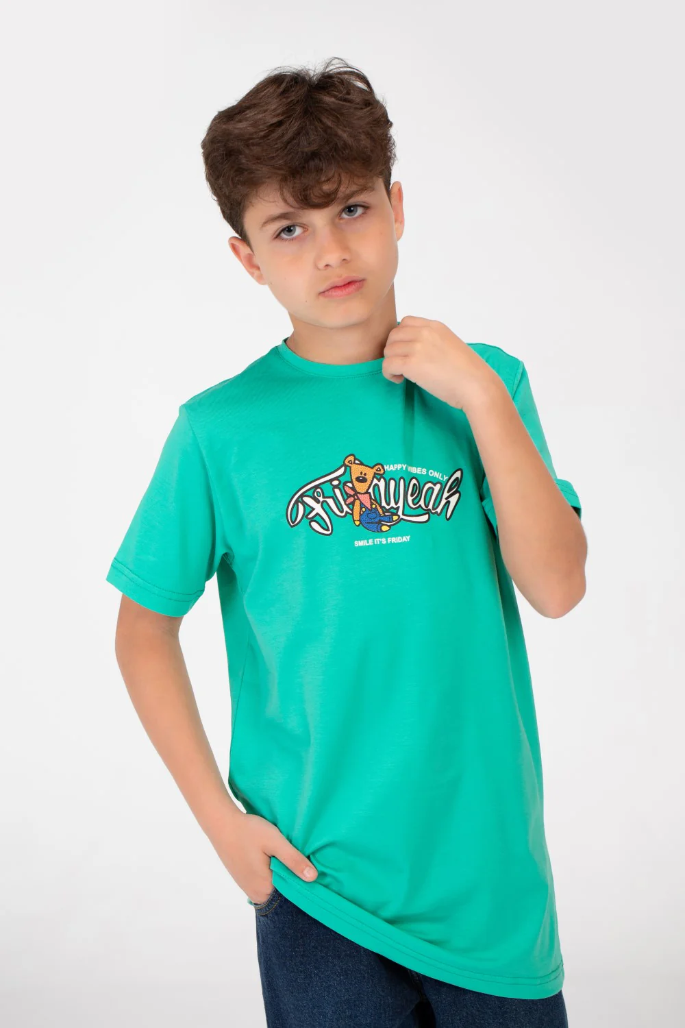 Boy's Graphic Print Half Sleeve T-Shirt - Image 5
