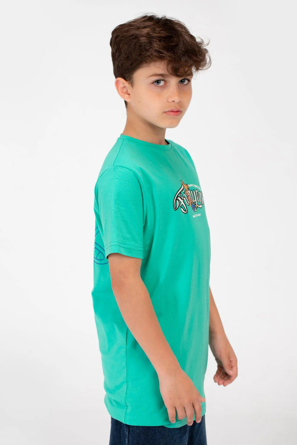 Boy's Graphic Print Half Sleeve T-Shirt - Image 7