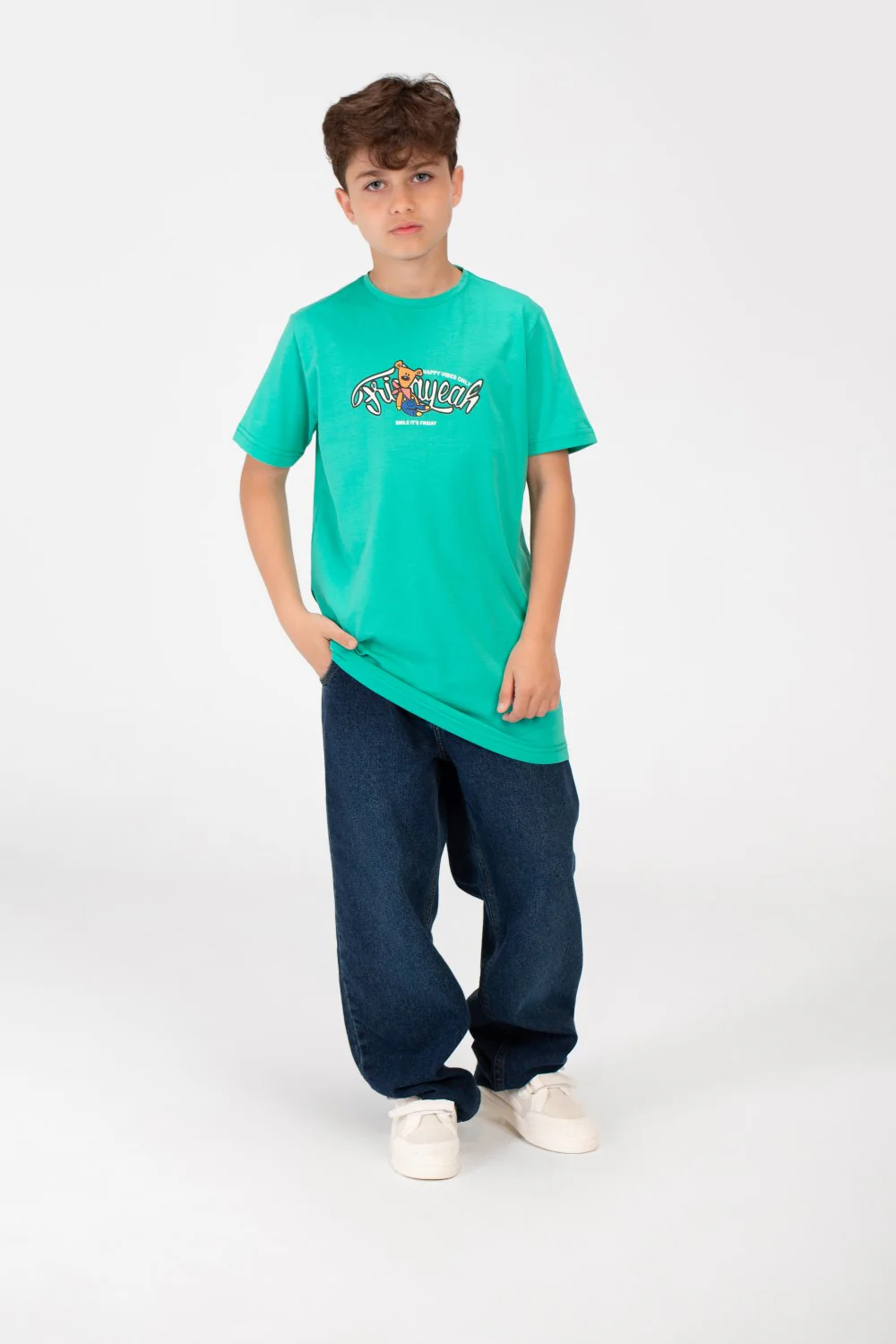 Boy's Graphic Print Half Sleeve T-Shirt - Image 8