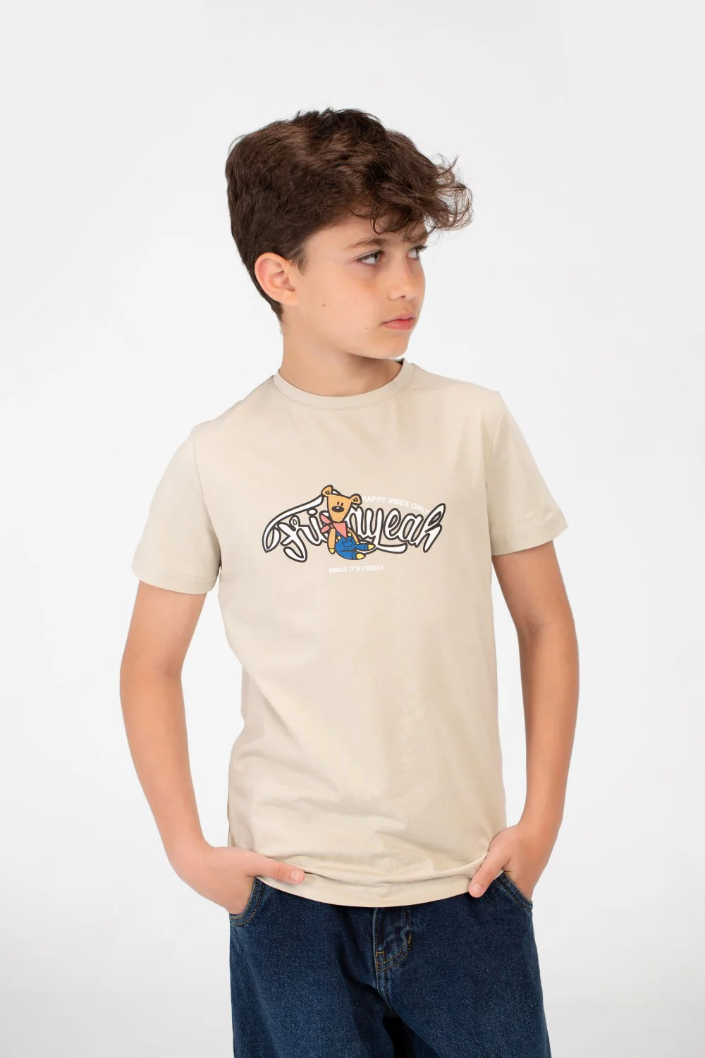 Boy's Graphic Print Half Sleeve T-Shirt - Image 9