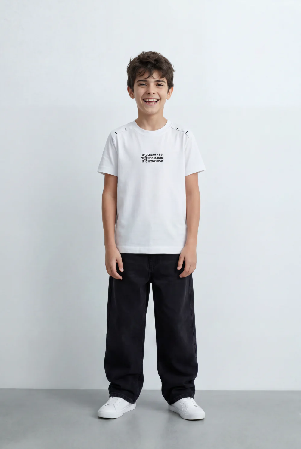 Boy's Tomato Store Graphic T-Shirt Numeric Inspired Front Print Detailed Shoulder Stitching - Image 11