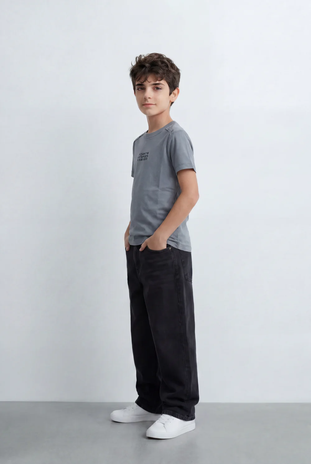 Boy's Tomato Store Graphic T-Shirt Numeric Inspired Front Print Detailed Shoulder Stitching - Image 4