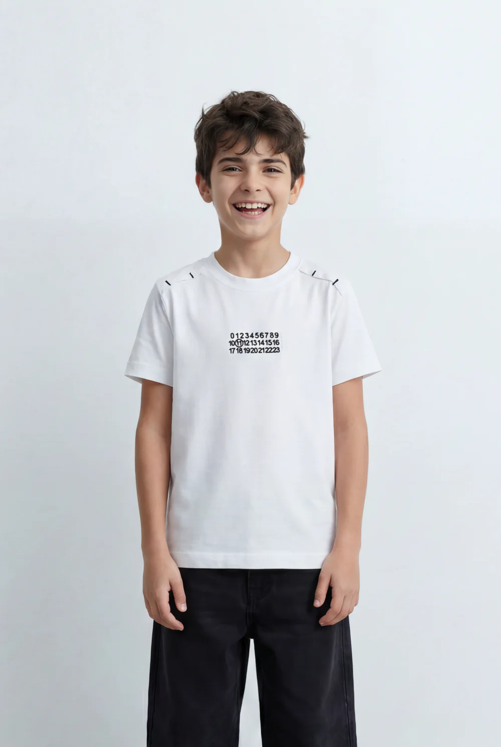 Boy's Tomato Store Graphic T-Shirt Numeric Inspired Front Print Detailed Shoulder Stitching - Image 9