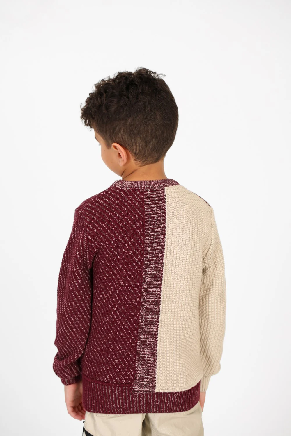 Boy's Half & Half Cotton Knitted Long Sleeves Sweater Pullover - Image 10