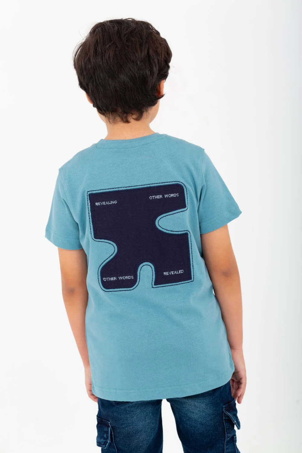Boys' Half-Sleeve Crew-Neck T-shirt With Front And Back Print - Image 2