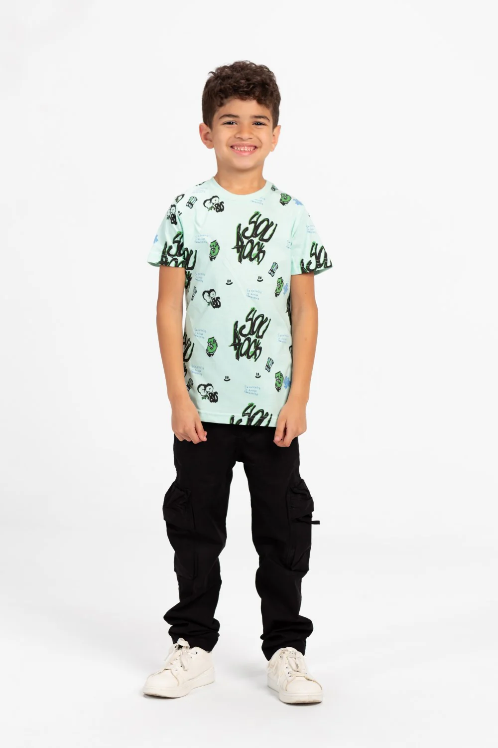 Boys Half Sleeve Oversize T-shirt With Front And Back Print - Image 12