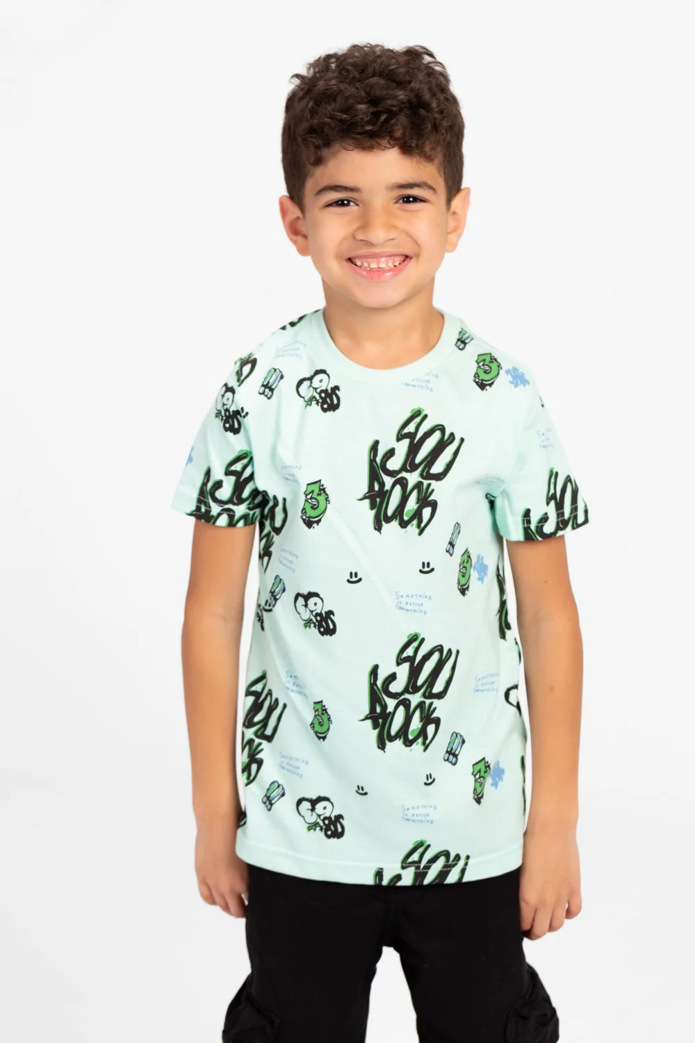 Boys Half Sleeve Oversize T-shirt With Front And Back Print - Image 9