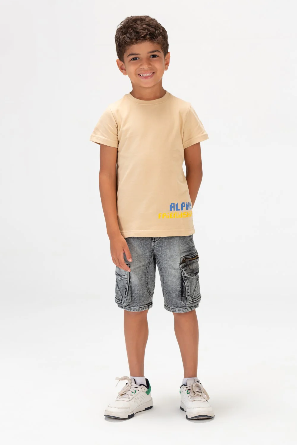 Boys Half Sleeve Round Printed T-shirt In Summer Melton Material - Image 3