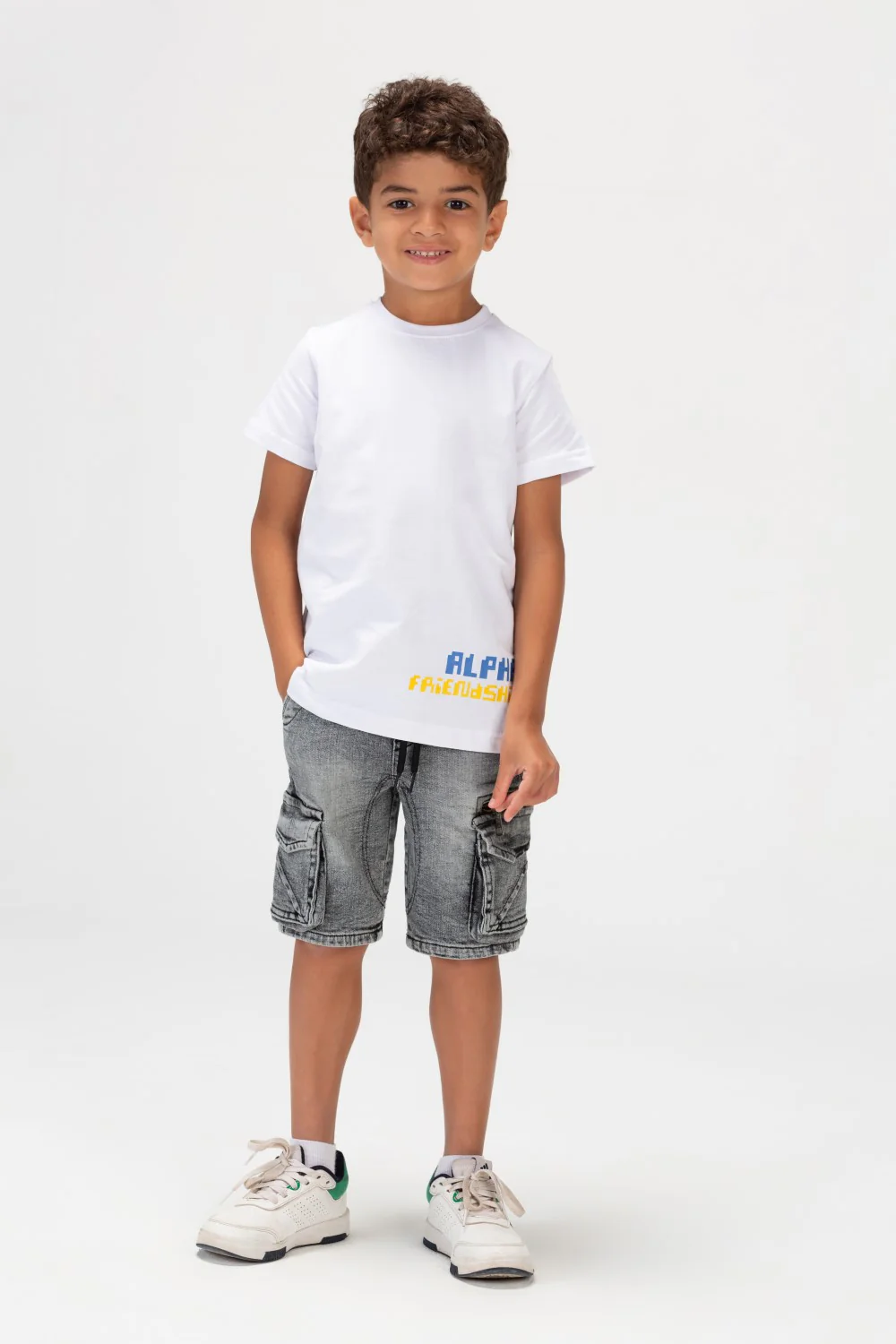 Boys Half Sleeve Round Printed T-shirt In Summer Melton Material - Image 4