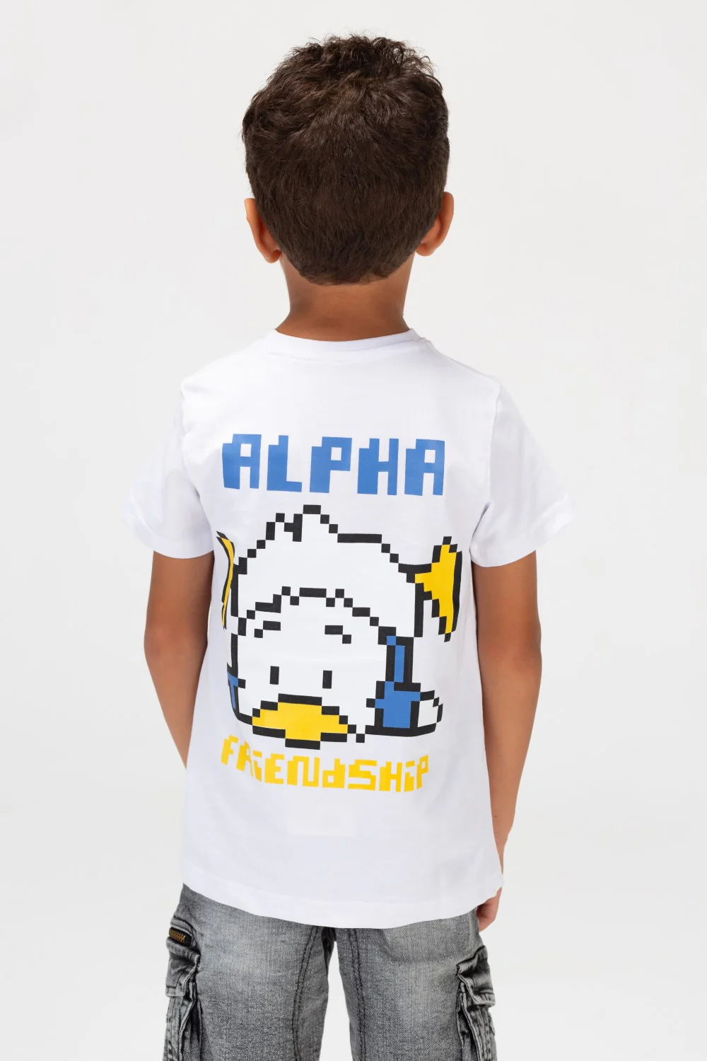 Boys Half Sleeve Round Printed T-shirt In Summer Melton Material - Image 5