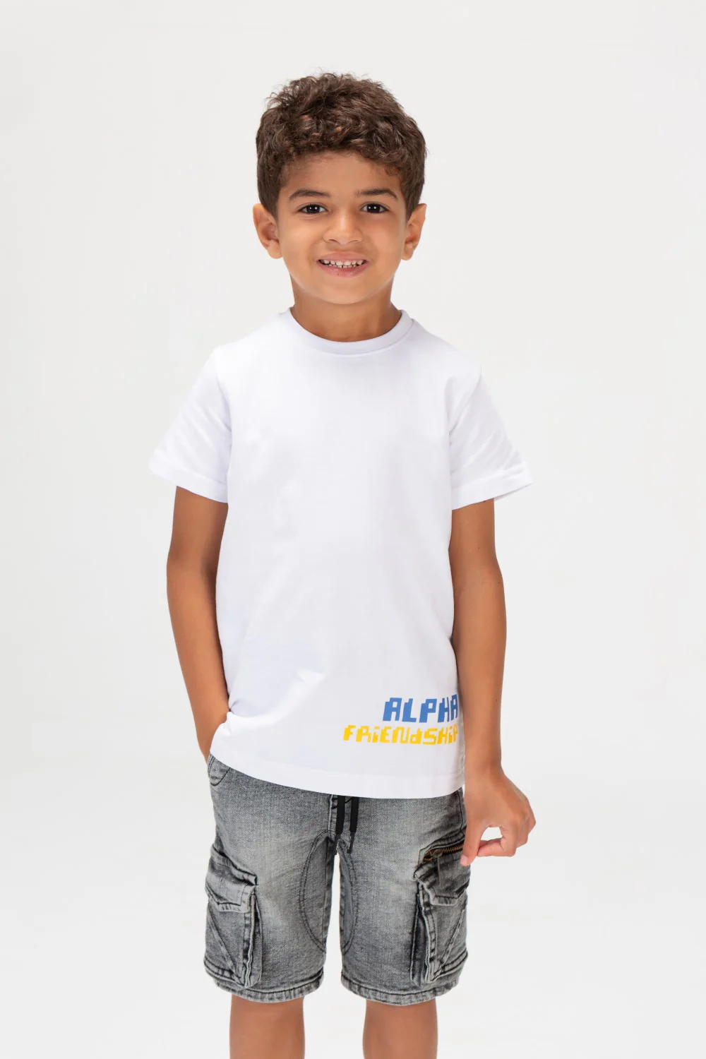 Boys Half Sleeve Round Printed T-shirt In Summer Melton Material - Image 6