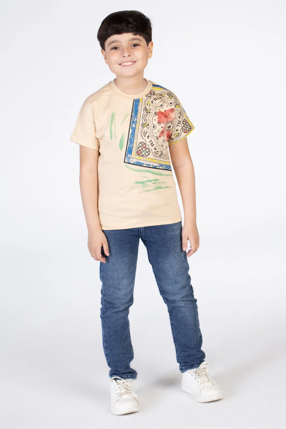 Boys Half Sleeved T-shirt With A Distinctive Side Print - Image 3