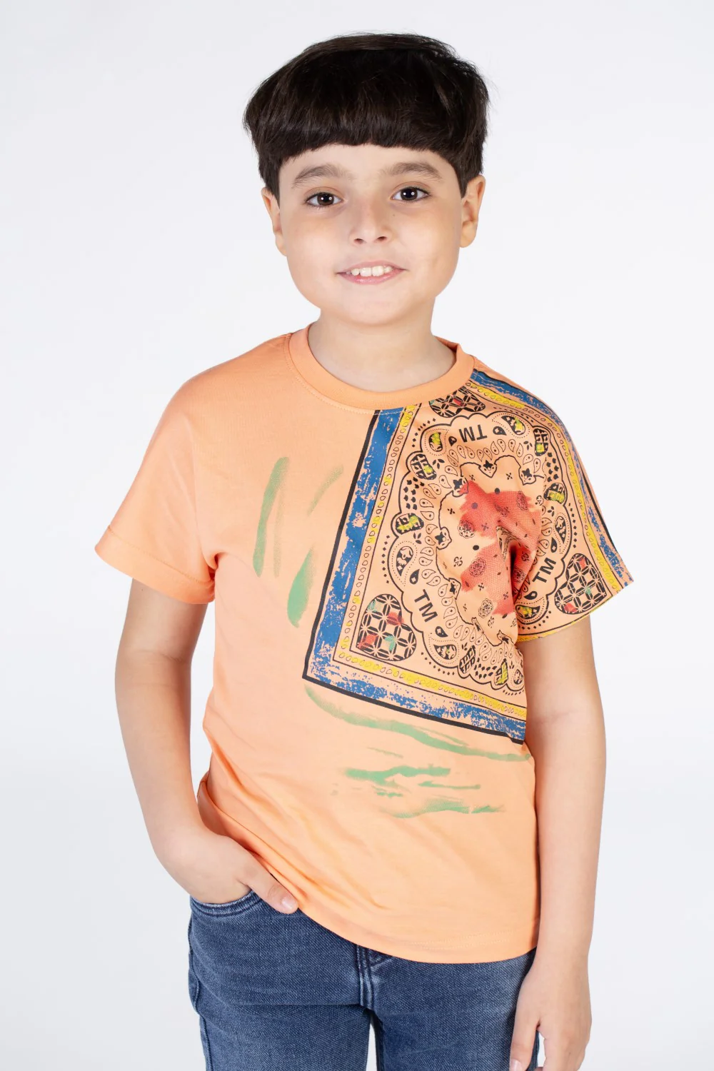 Boys Half Sleeved T-shirt With A Distinctive Side Print - Image 9