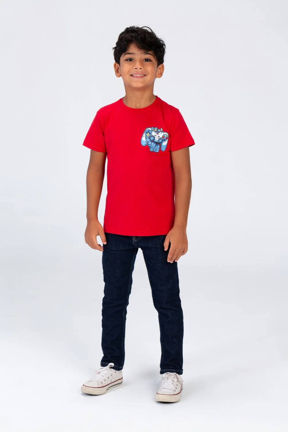 Boys' Half Sleeved T-shirt With A Round Neck And A Print On The Front And Back - Image 6