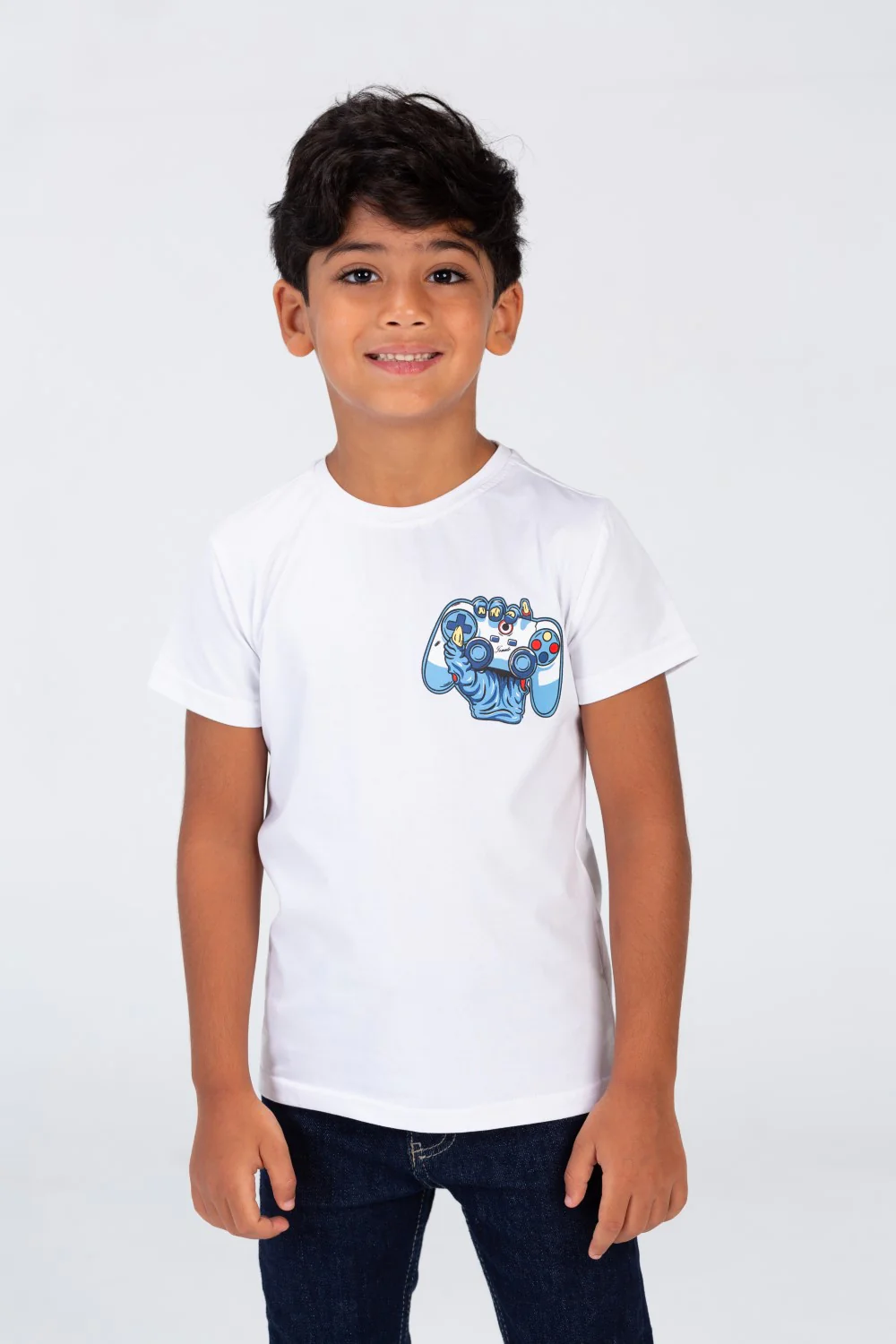 Boys' Half Sleeved T-shirt With A Round Neck And A Print On The Front And Back - Image 7