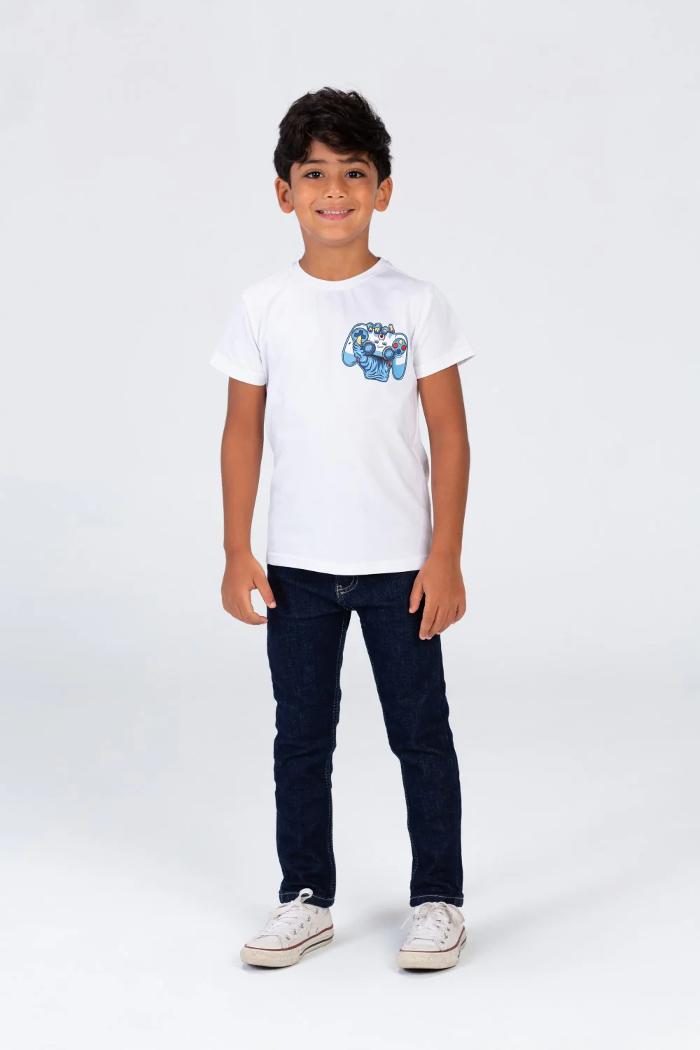 Boys' Half Sleeved T-shirt With A Round Neck And A Print On The Front And Back - Image 9