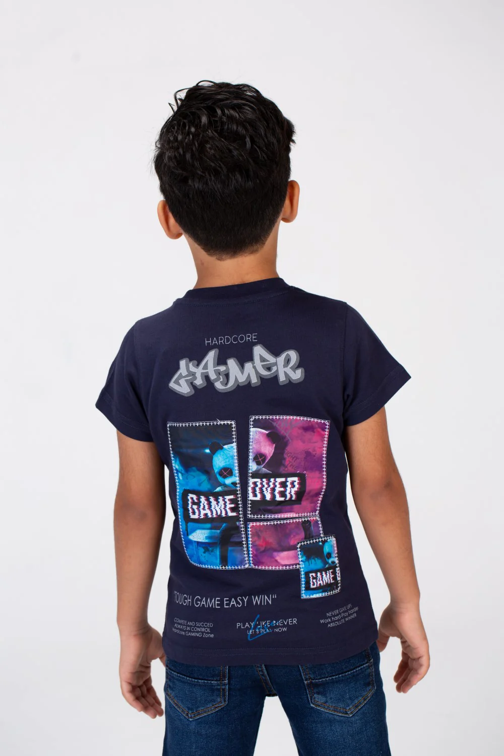 Boys Half Sleeves T-shirt With A Round Neck And A Print On The Front And Back - Image 2