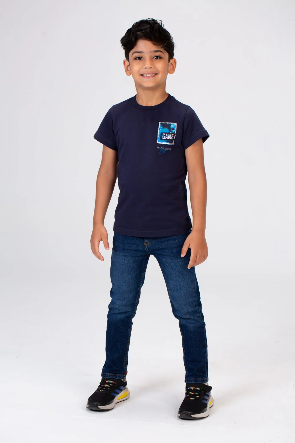 Boys Half Sleeves T-shirt With A Round Neck And A Print On The Front And Back - Image 3