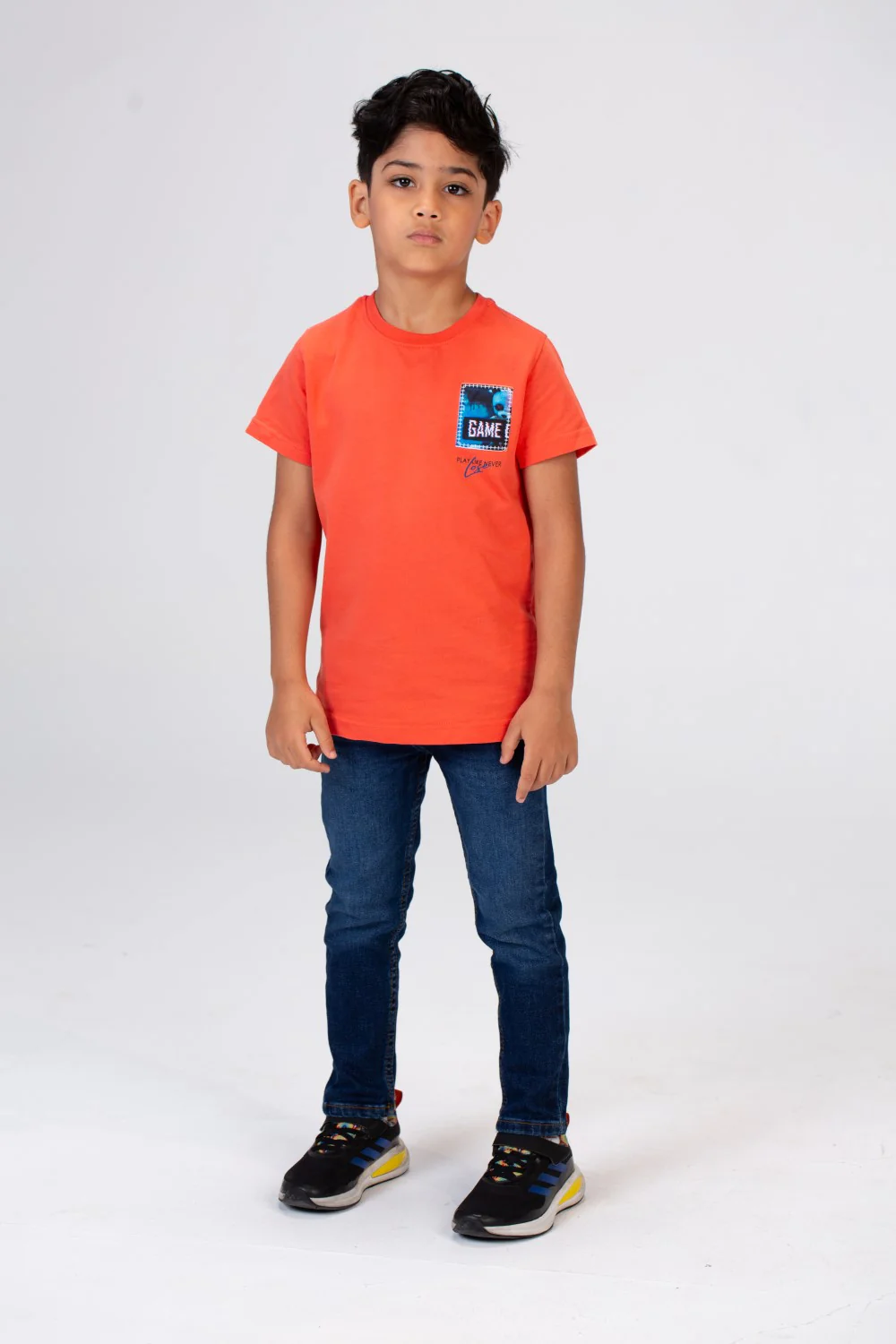 Boys Half Sleeves T-shirt With A Round Neck And A Print On The Front And Back - Image 4