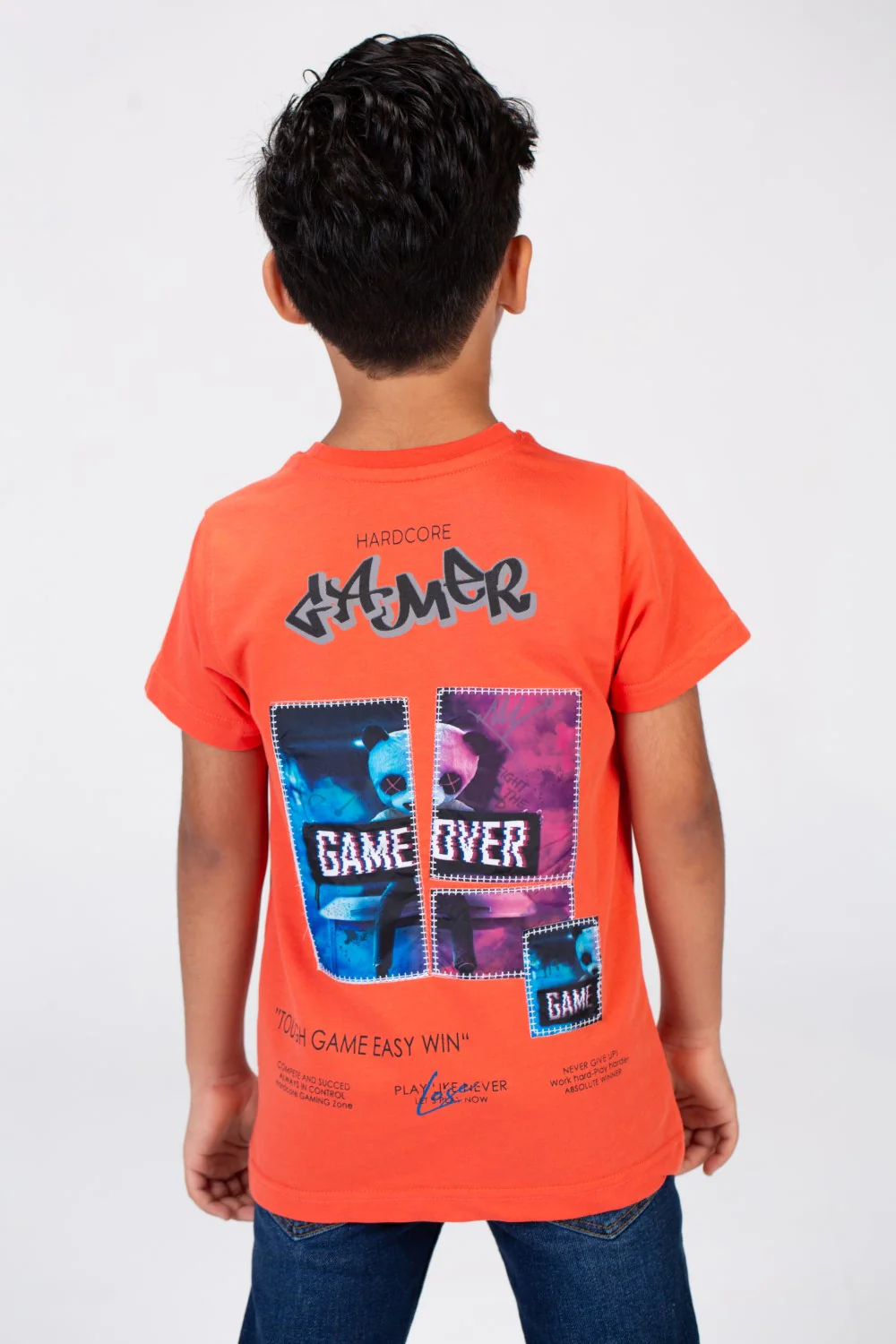 Boys Half Sleeves T-shirt With A Round Neck And A Print On The Front And Back - Image 5