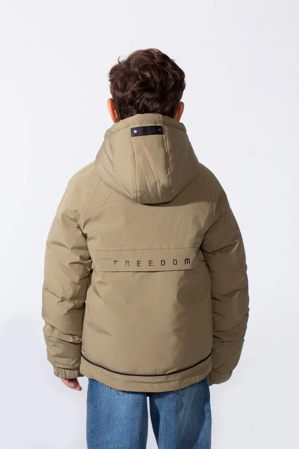 Boy's High-Neck Side Print With Pockets Long Sleeve Hooded Thermal Modern Jacket - Image 2