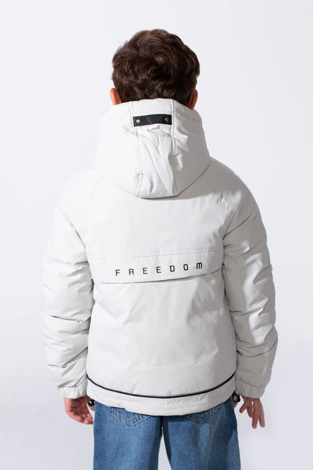 Boy's High-Neck Side Print With Pockets Long Sleeve Hooded Thermal Modern Jacket - Image 6