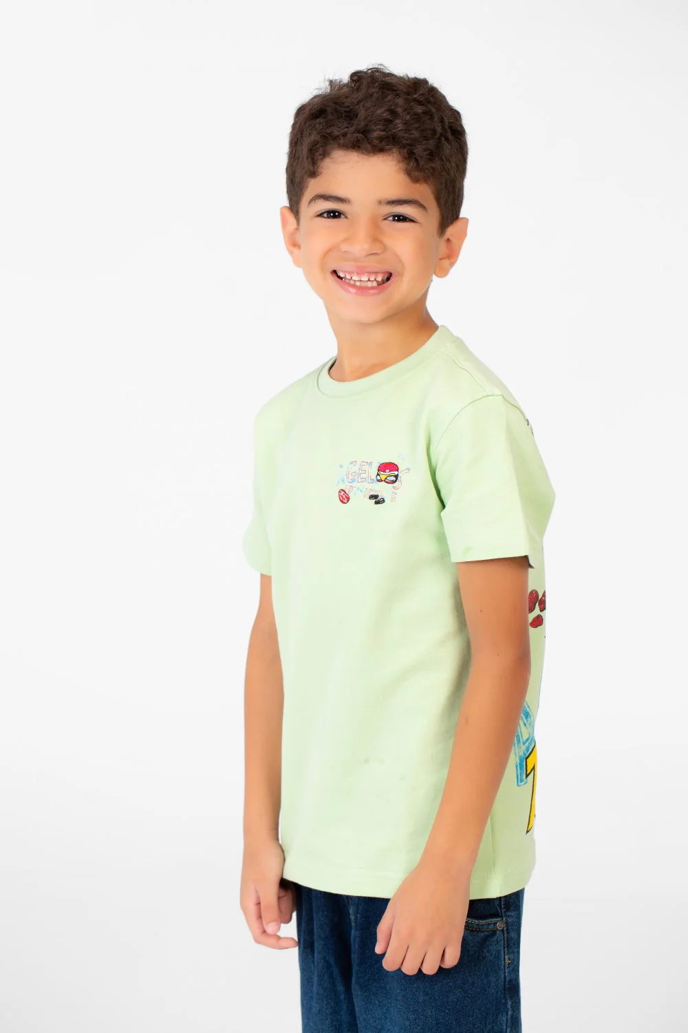 Boy's High Quality Milton Printed Short Sleeved Round Neck T-shirt - Image 3