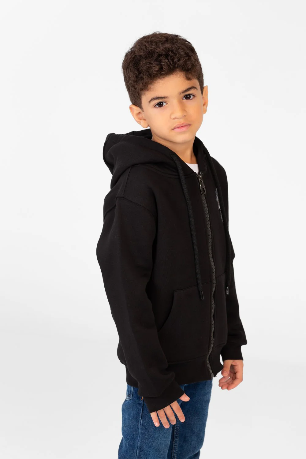 Boy's Hood Sweatshirt With Full Front Zipper - Image 3