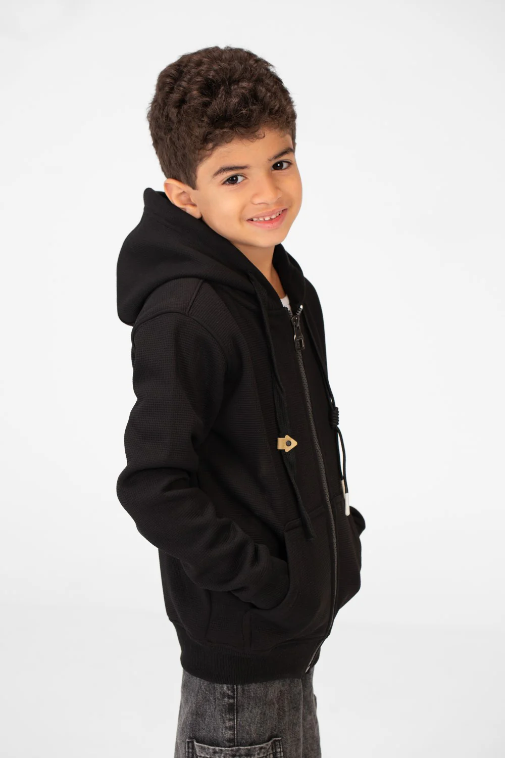 Boy's Hood Sweatshirt With Full Zippers - Image 3