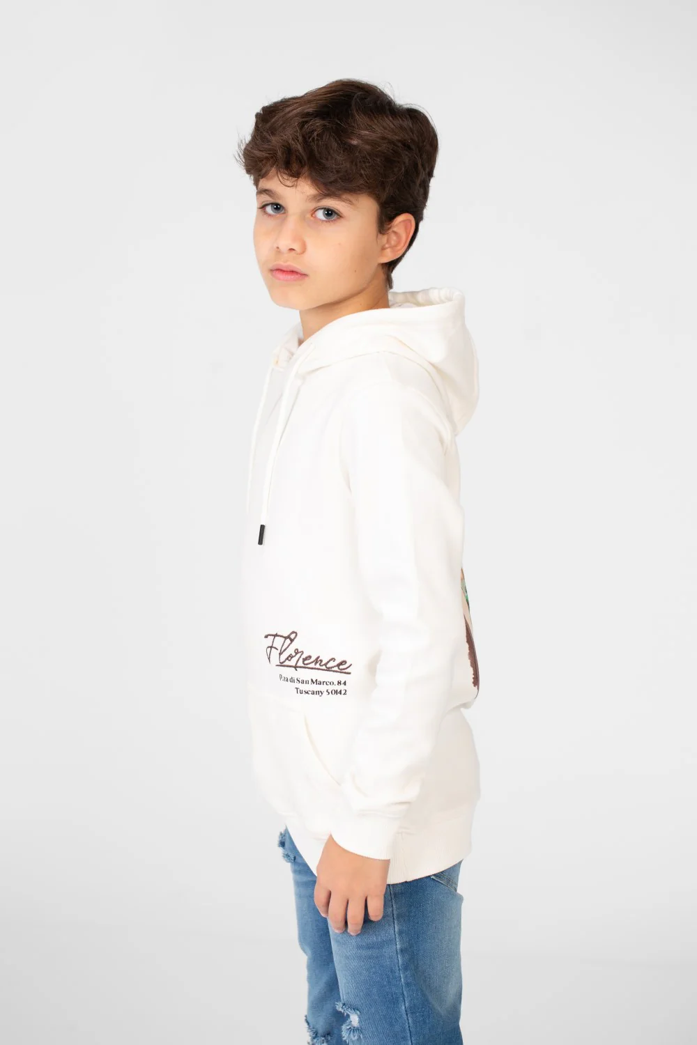Boy's Hood Sweatshirt With Graphic Print - Image 10