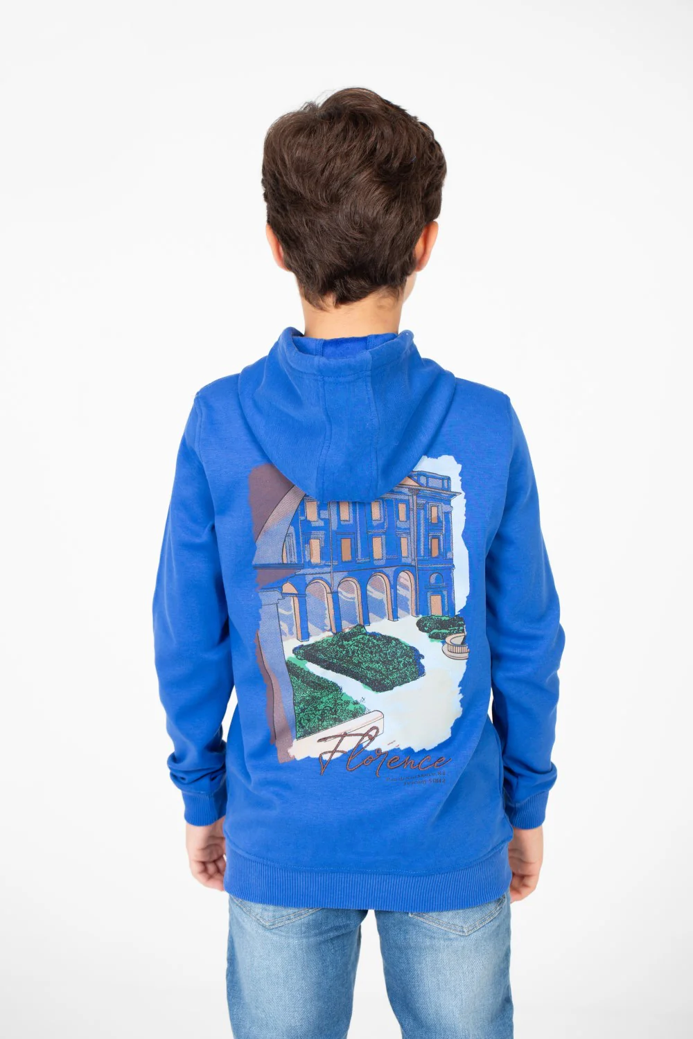 Boy's Hood Sweatshirt With Graphic Print - Image 2