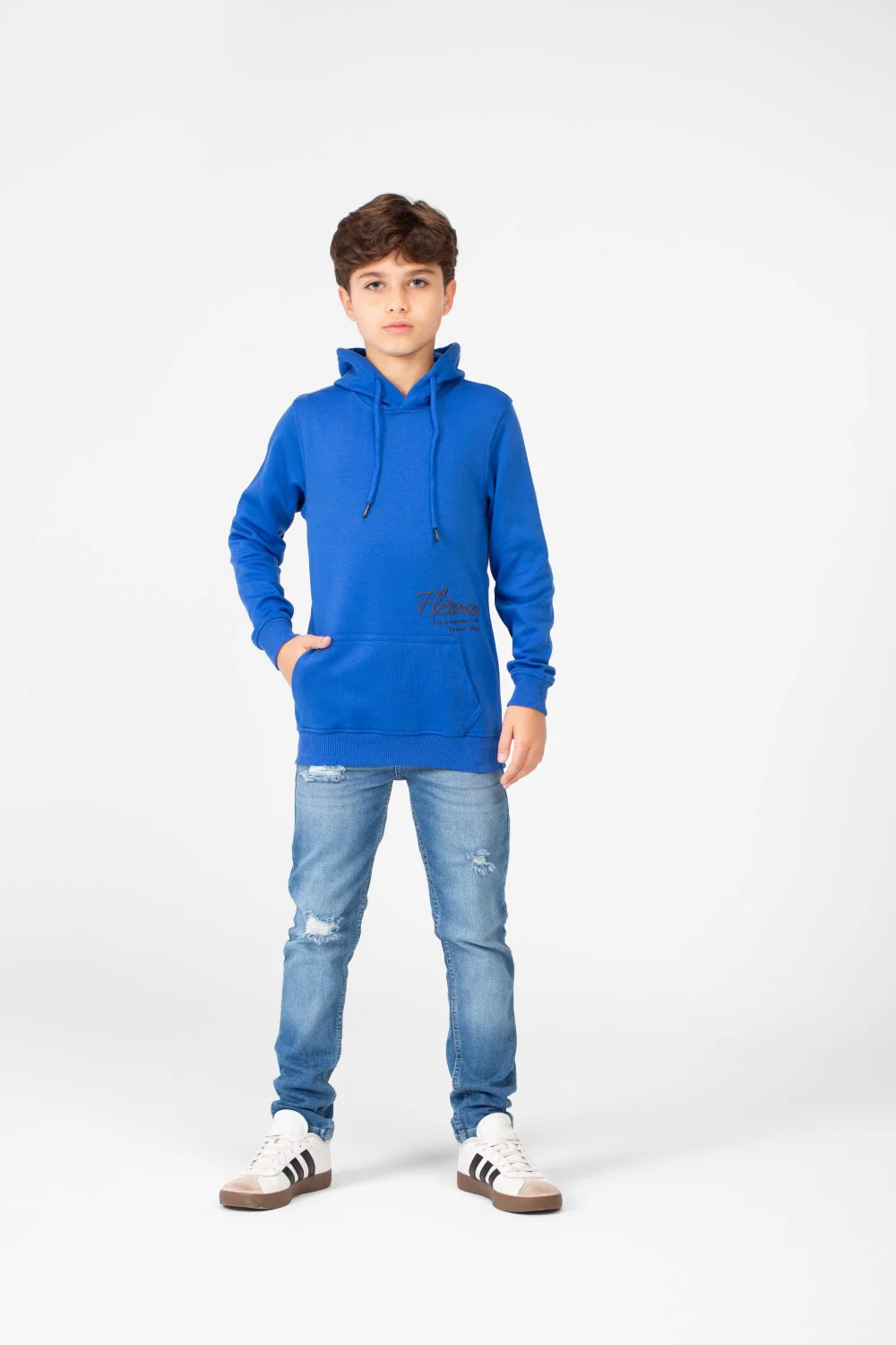 Boy's Hood Sweatshirt With Graphic Print - Image 3