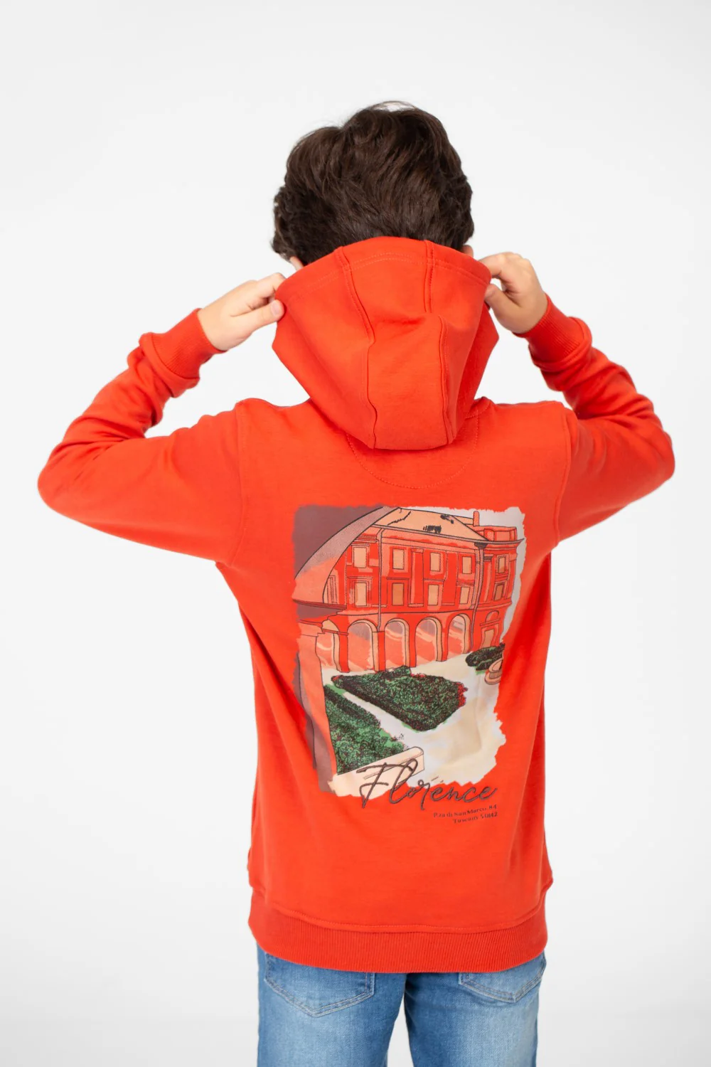 Boy's Hood Sweatshirt With Graphic Print - Image 5