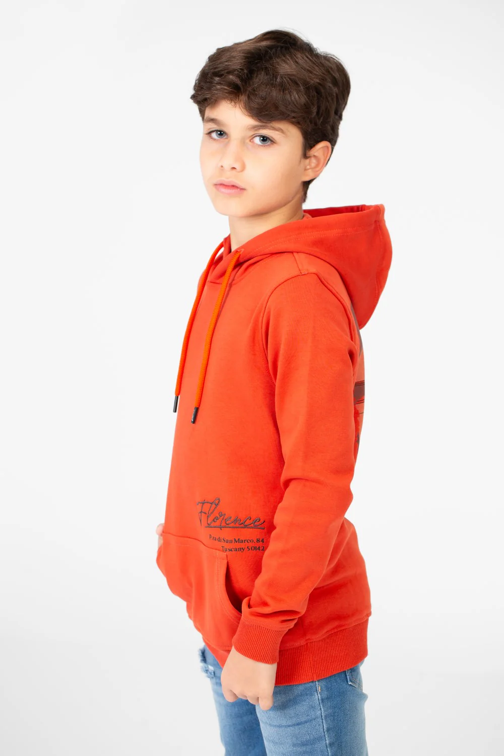 Boy's Hood Sweatshirt With Graphic Print - Image 6