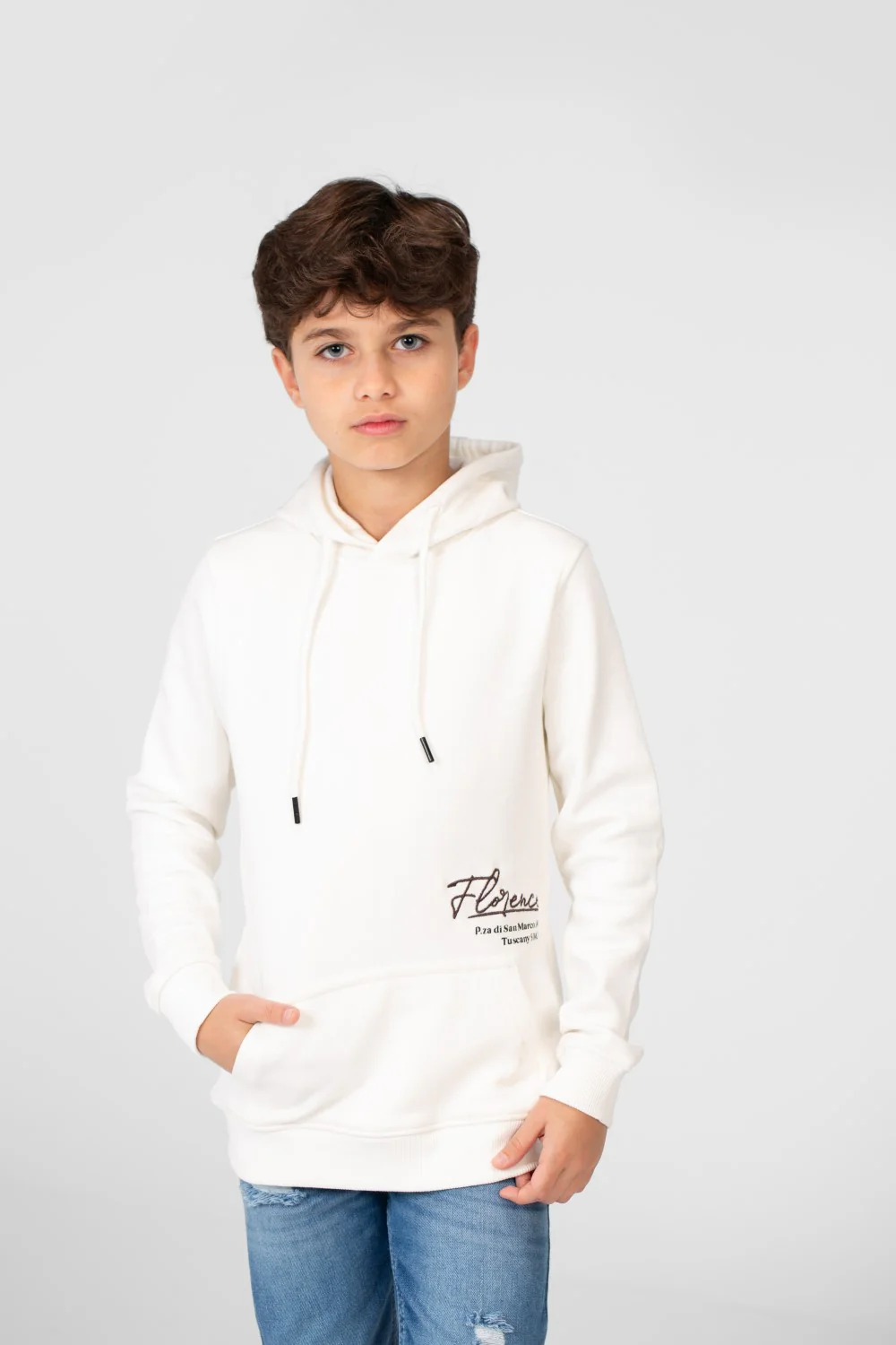 Boy's Hood Sweatshirt With Graphic Print - Image 8