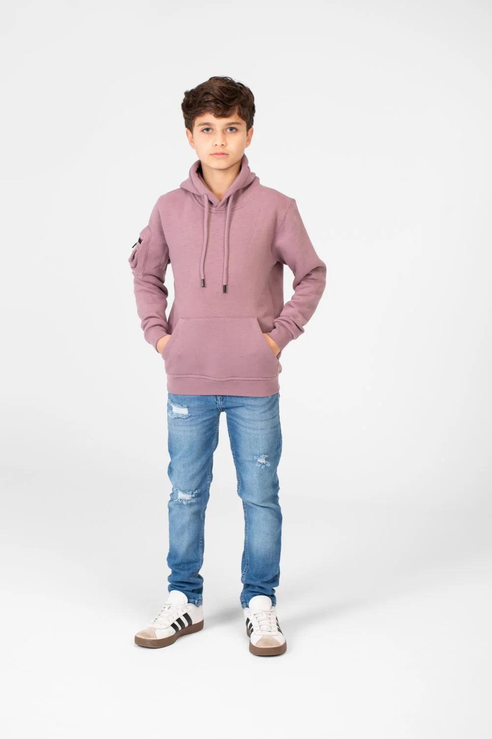 Boy's Hood Sweatshirt With Pocket On The Sleeves - Image 12