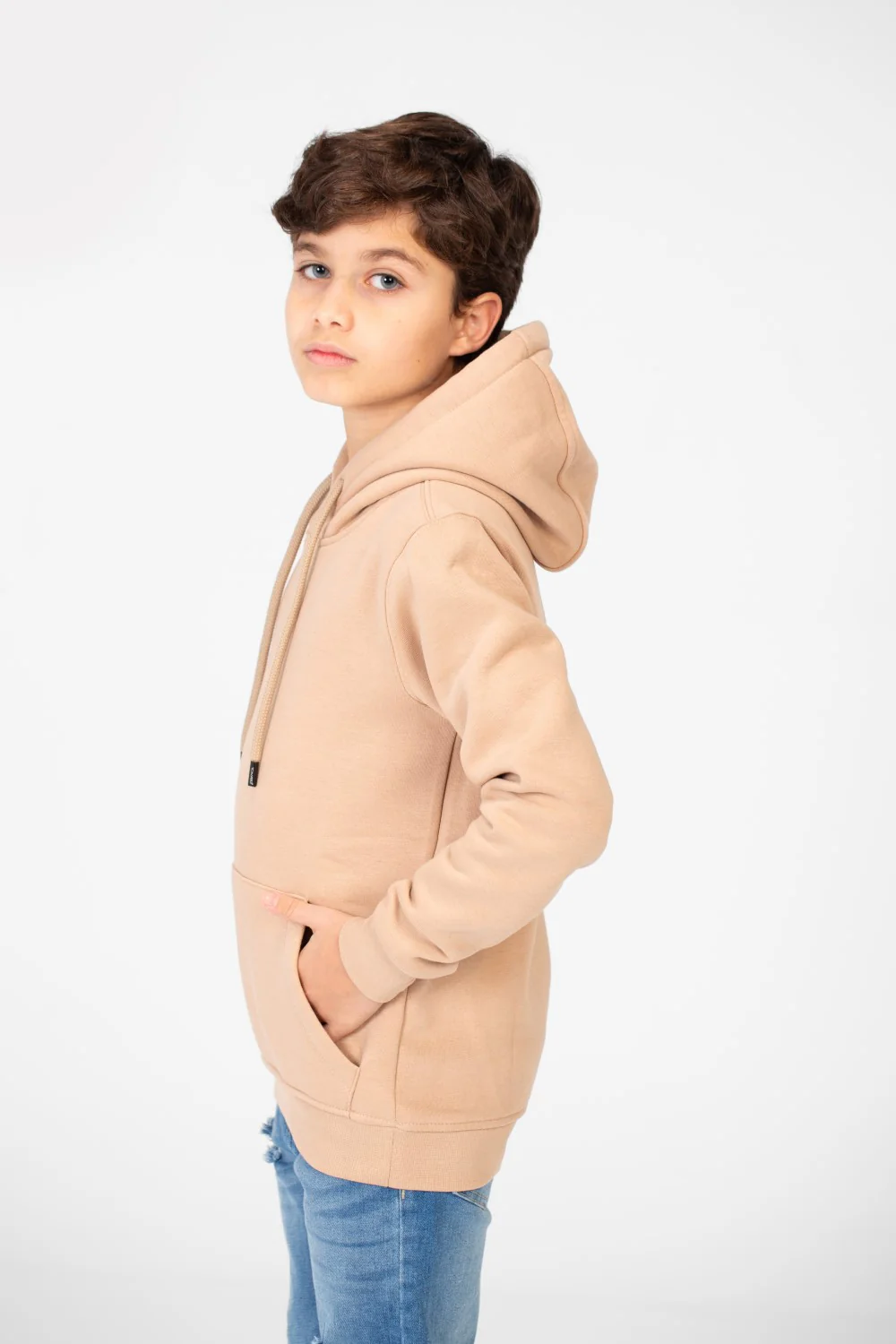 Boy's Hood Sweatshirt With Pocket On The Sleeves - Image 3