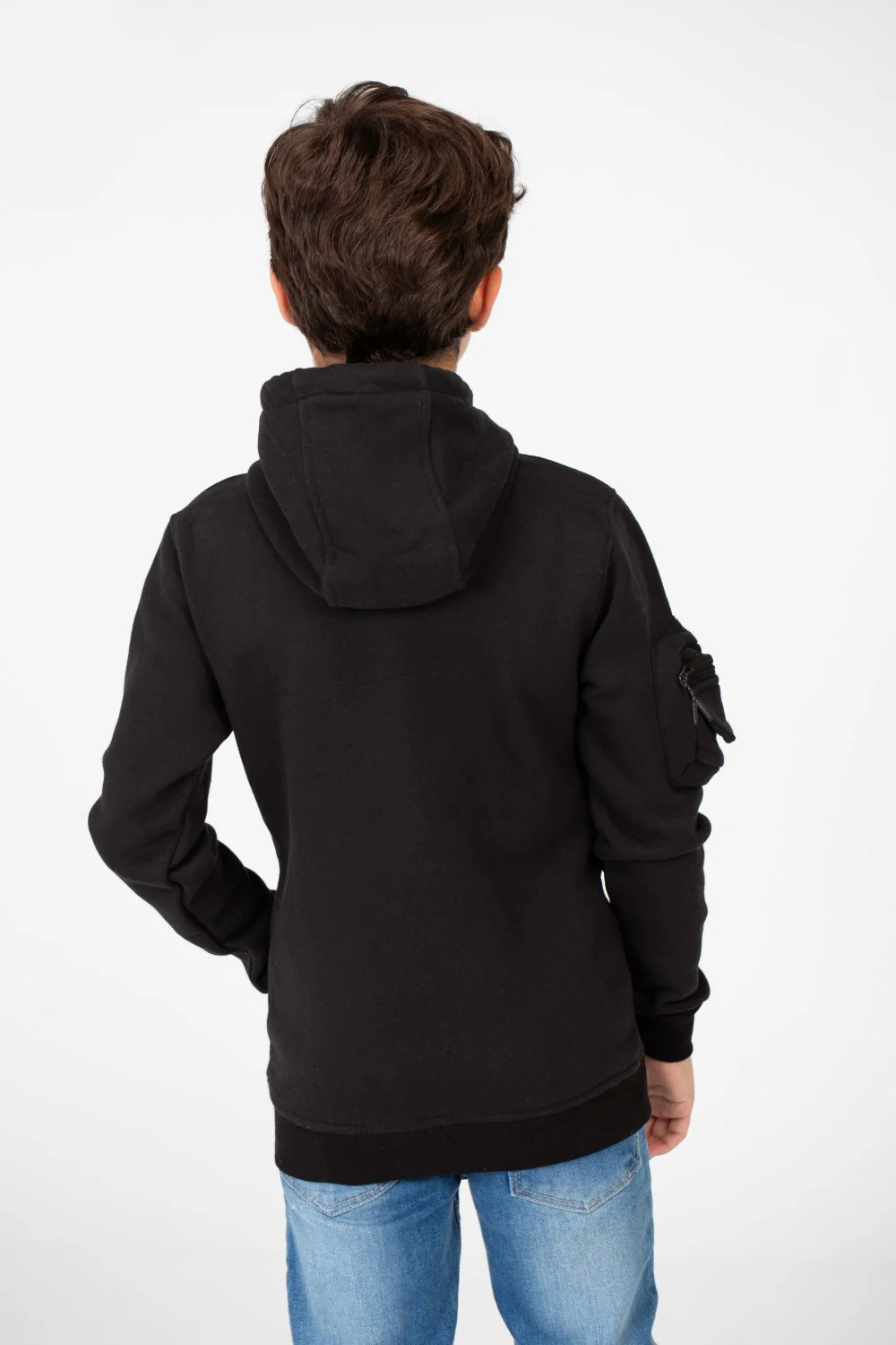 Boy's Hood Sweatshirt With Pocket On The Sleeves - Image 6