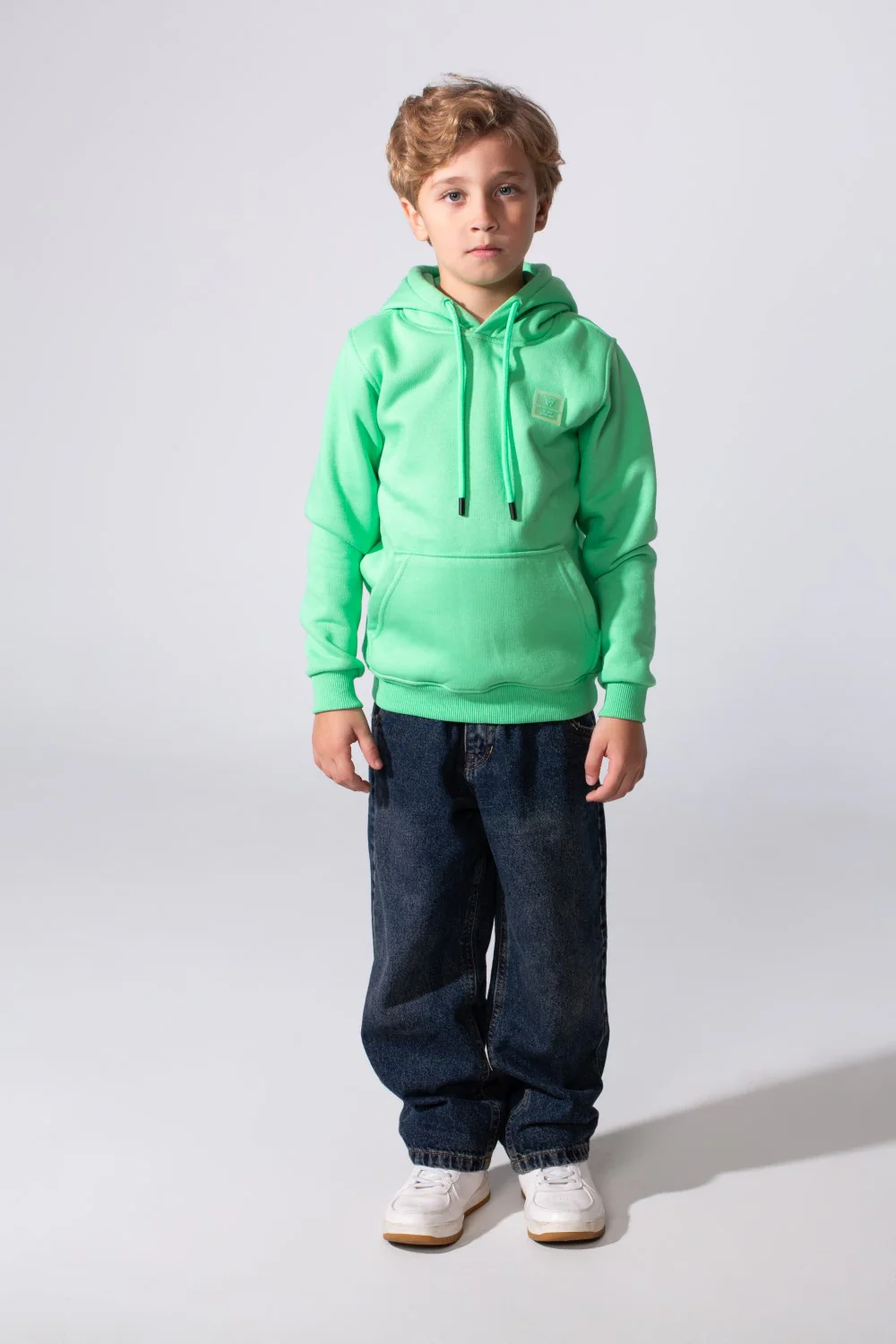 Boy's  Hooded Sweatshirt With Kangaroo Pocket Long Sleeve Basic Everyday Wear Tomato Store - Image 3