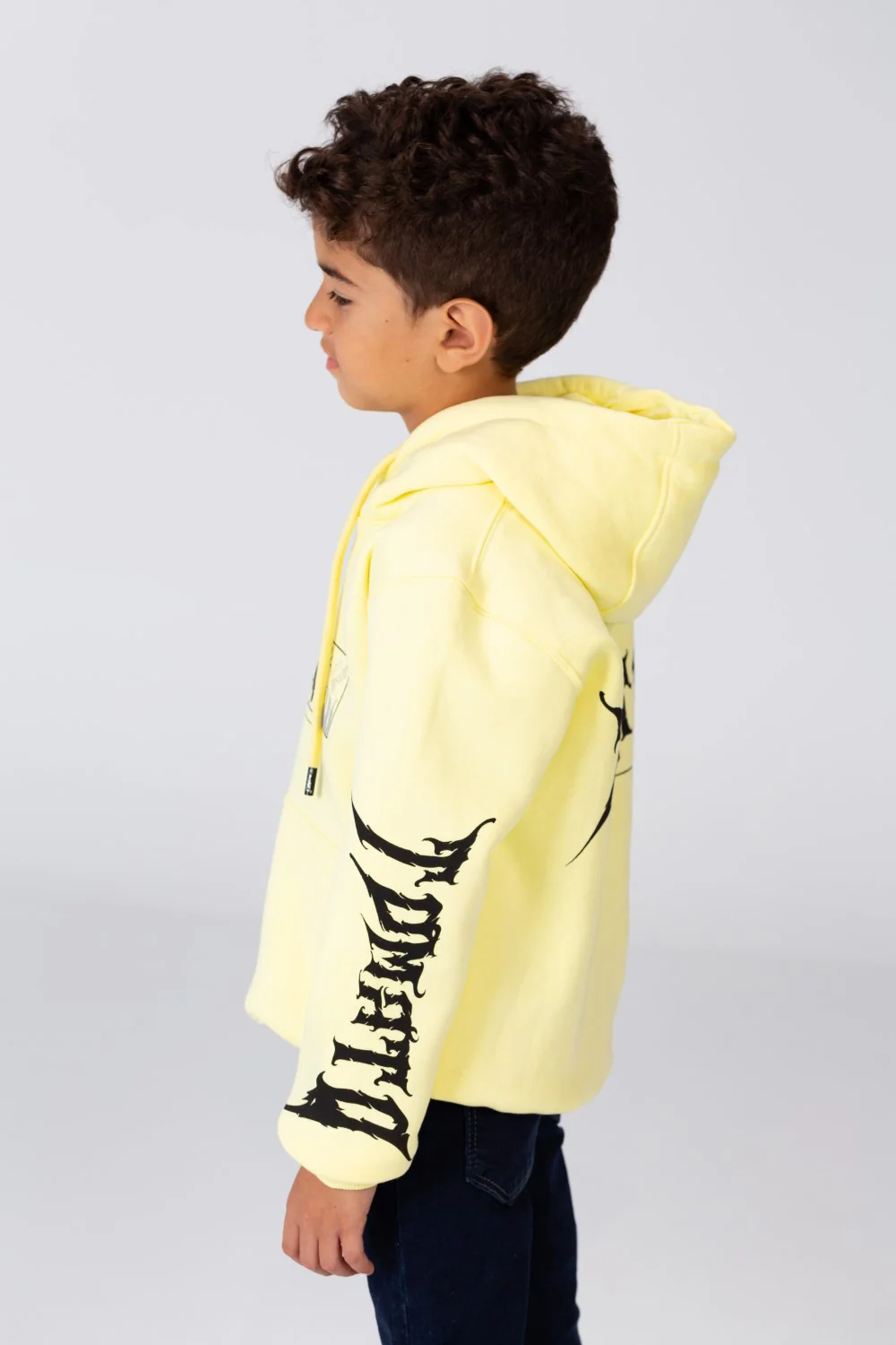 Boy's Hoodie Cut Sweatshirt Printed On The Front And Back Made Of Milton Material - Image 11