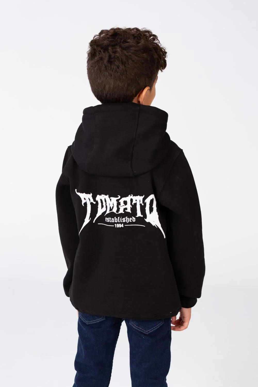 Boy's Hoodie Cut Sweatshirt Printed On The Front And Back Made Of Milton Material - Image 2