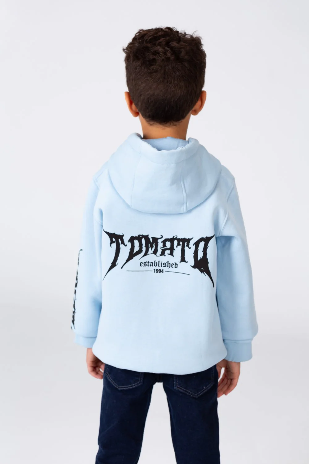 Boy's Hoodie Cut Sweatshirt Printed On The Front And Back Made Of Milton Material - Image 6